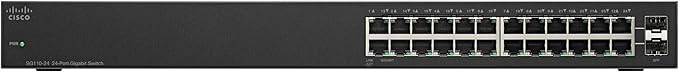 Cisco SG110-24 Unmanaged Switch, 24 Gigabit Ethernet (GbE) Ports, 2 Combo Mini-GBIC SFP, Limited Lifetime Protection (SG110-24-NA)