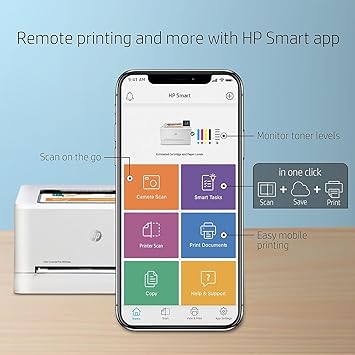 HP Color LaserJet Pro M255dw Wireless Laser Printer, Remote Mobile Print, Duplex Printing, Works with Alexa (7KW64A)