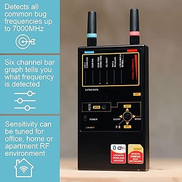 DefCon iProtect by DiscoverIt DD1207 Multi-Channel Signal Detector for Digital Wireless Protocols, Black