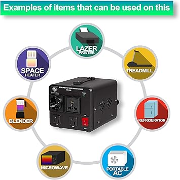 Dynastar Step Up & Step Down Voltage Converter and Transformer, 110-220 to 220-240 Volts; Heavy Duty, Extra Durable Lifetime Coil, 5-Year-Warranty, 5500 Watts