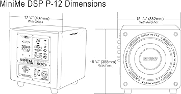 Earthquake Sound MiniMe DSP P-12 12-inch Powered Subwoofer with DSP Control and SLAPS Passive Radiator Technology, Black