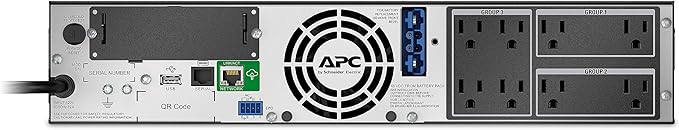 APC Network UPS, 1500VA Smart-UPS Sine Wave UPS with Extended Run Option, SMX1500RM2UC, 2U Rackmount/Tower Convertible, Line-Interactive, 120V