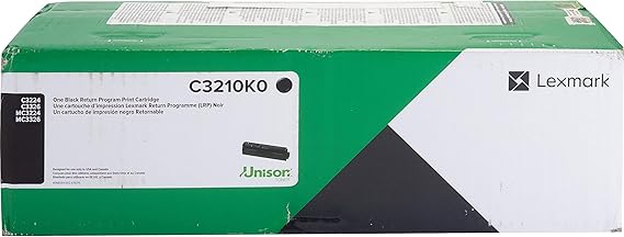 Lexmark, LEXC3210K0, C3210K0 Black Return Program Print Cartridge, 1 Each