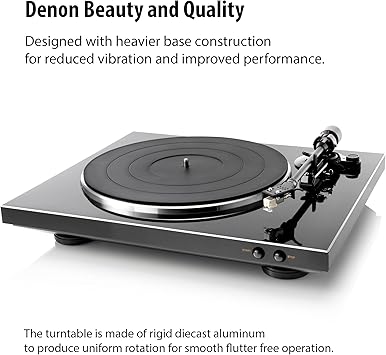 Denon DP-300F Fully Automatic Analog Turntable with Built-in Phono Equalizer | Unique Tonearm Design | Hologram Vibration Analysis | Slim Design