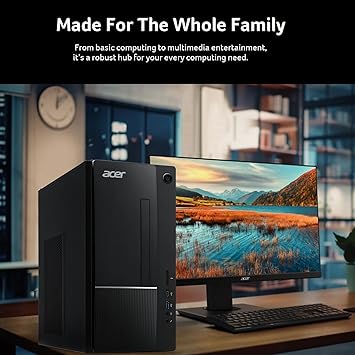 Acer Aspire TC-1770-UR11 Desktop | 13th Gen Intel Core i5-13400 10-Core Processor | 8GB 3200MHz DDR4 | 512GB M.2 2280 PCIe Gen 4 SSD | SD Card Reader | Intel Wi-Fi 6E AX211 | Windows 11 Home,Black