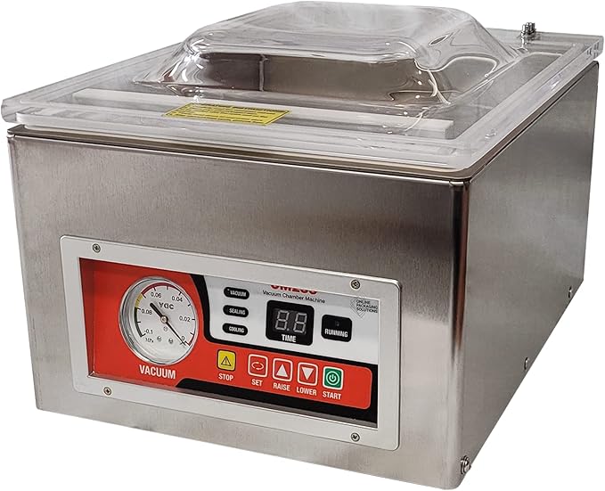 Chamber Vacuum Sealer, CM255, Perfect for Home and Commercial Kitchens, Industrial Grade Packaging Machine with High Powered Pump