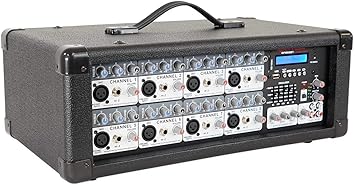 Rockville, 8 RPM80BT 2400w Powered 8 Channel Mixer/Amplifier w/Bluetooth/EQ/Effects
