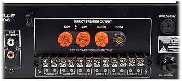 Rockville RCS180-6 180 Watt 6 Zone 70V Commercial/Restaurant Amplifier/Bluetooth