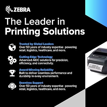 Zebra GK420D Direct Thermal Desktop Printer - USB and Ethernet Connectivity Monochrome Barcode Label Printer, 203 dpi, 8 IPS, 4.09" Max Print Width, Grey - GK42-202210-000