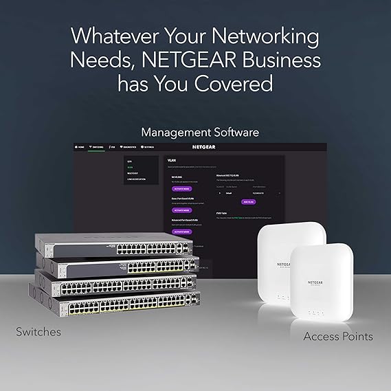 NETGEAR 24-Port Gigabit Ethernet Smart Managed Pro Switch (GS724Tv4) - with 2 x 1G SFP, Desktop/Rackmount, and ProSAFE Lifetime Protection