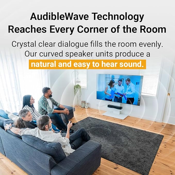 Mirai Speaker Dialogue Enhancing TV Soundbar with Patented Hearing Technology - Designed for Hard of Hearing, Elderly and Family