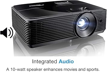 Optoma H190X Affordable Home & Outdoor Movie Projector, HD Ready 720p + 1080p Support, 3D-Compatible, Speaker Built in