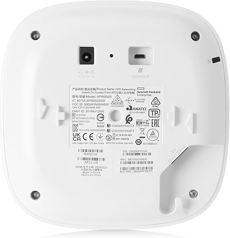 HPE Networking Instant On Access Point AP22 2x2 WiFi 6 Indoor Wireless Access Point | Long Range, Secure, Smart Mesh Support | Power Source Included | US Model (R6M49A)