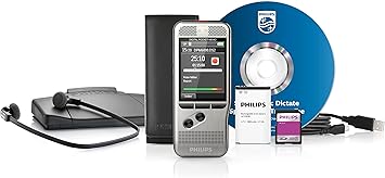 Philips PocketMemo DPM6700/03 Author and Assistant Kit Includes DPM6000 Voice Recorder, Foot Switch ACC2330, Stereo Underchin Headphones LFH0334 and SpeechExec Basic Voice & Playback Software