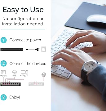 TP-Link 16-Port 10/100Mbps + 2-Port Gigabit Unmanaged PoE Switch - up to 250M Transmission, 802.3AT/AF Compliant, Priority Mode for Video Monitoring (TL-SL1218MP)