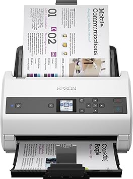 Epson DS-870 Colour Duplex Workgroup Document Scanner: 65 ppm, Twain and ISIS Drivers, 3-Year Limited Warranty with Next-Business-Day Whole Unit Exchange