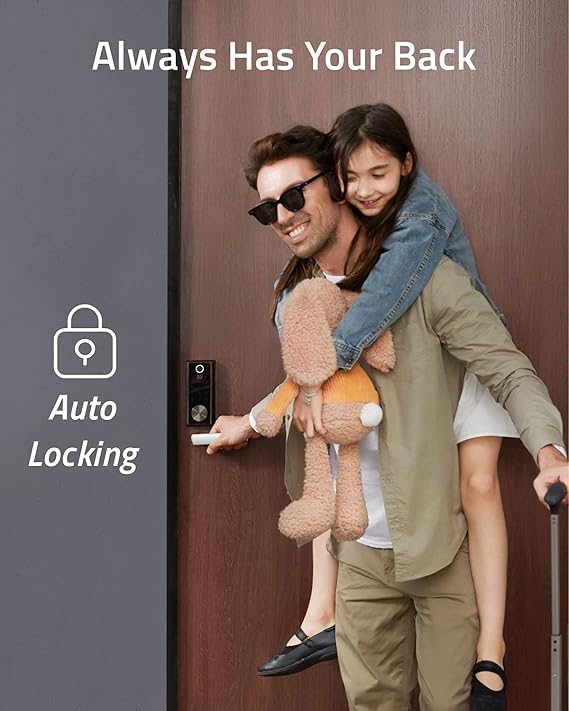 eufy Security Smart Lock Touch & Wi-Fi, Fingerprint Scanner, Keyless Entry Door Lock, Smart Wi-Fi Lock, Bluetooth Electronic Deadbolt, Touchscreen Keypad, BHMA Certified, IP65 Weatherproofing