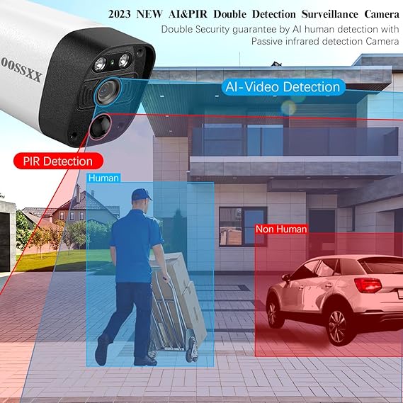 (4K/8.0 Megapixel & 130° Ultra Wide-Angle) 2-Way Audio PoE Outdoor Home Security Camera System, 8 Wired Outdoor Video Surveillance IP Cameras System 4TB