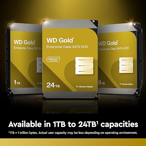 Western Digital 10TB WD Gold Enterprise Class Internal Hard Drive - 7200 RPM Class, SATA 6 Gb/s, 256 MB Cache, 3.5" - WD102KRYZ