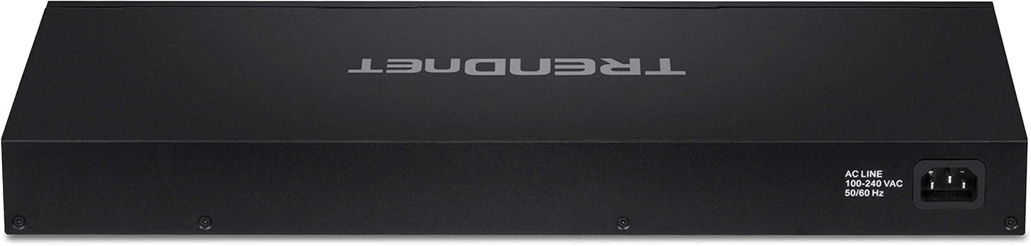 TRENDnet 18-Port Gigabit PoE+ Smart Surveillance Switch with 16 x Gigabit PoE+ Ports, TPE-3018LS, 2 x Shared Gigabit Ports (RJ-45 or SFP), 220W PoE Budget, Long Range PoE+, VLAN, QoS, LACP, ONVIF