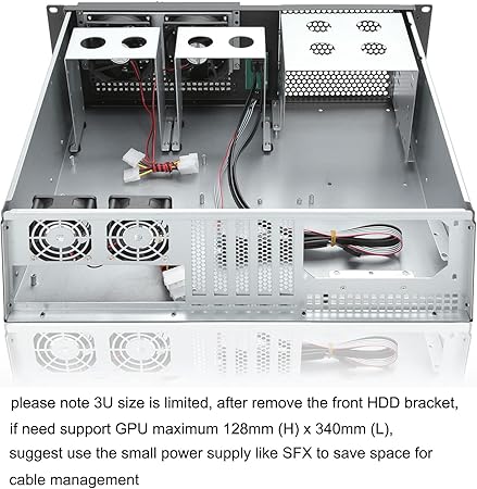 RackChoice 3u Rackmount Server Chassis MATX/Mini-ITX 3x5.25 Support ATX PSU with Either top/Bottom or Side Cooling and SFX PSU (Need to use The ATX to SFX braccket in Screw Box)