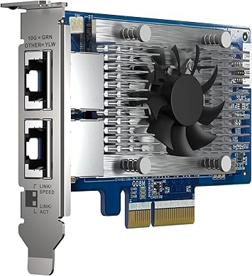 QNAP QXG-10G2T-X710 Two Port 10GbE Network Card with SR-IOV and iSCSI, Block-Based and Supports Multiple Virtual Disk Modes