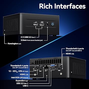 NUC for Intel NUC12 Pro Wall Street Canyon NUC12WSHi7 Mini PC, Core i7-1260P 12-Cores, 16 Threads, 18MB Cache, Upto 4.7GHz Turbo, 16GB RAM, 512GB SSD, Win 11 Pro