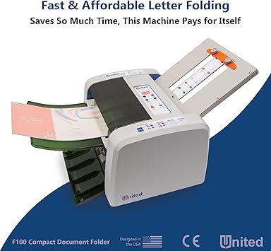 United Office Products F100 Automatic Paper Folder, 200 Sheets, Letter and Legal Size