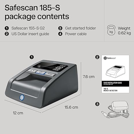 Safescan 185-S Black - Multi-Direction Automatic Counterfeit Detector