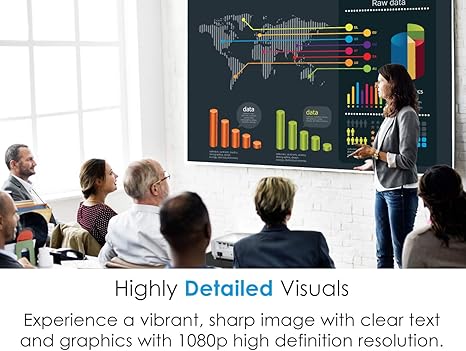 Optoma EH412ST Short Throw 1080P HDR Professional Projector | Super Bright 4000 Lumens | Business Presentations, Classrooms, or Meeting Rooms | 15,000 hour lamp life | Speaker Built In | Portable