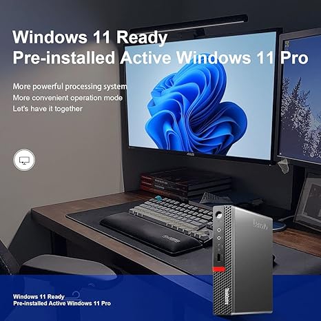 Lenovo Tiny i5 8600t Mini Desktop PC Windows 11 Pro ThinkCentre M920q Micro Computer, 16GB RAM 256GB NVMe M.2 SSD,AX210 Wi-Fi 6E Bluetooth HDMI Type-C (Renewed)