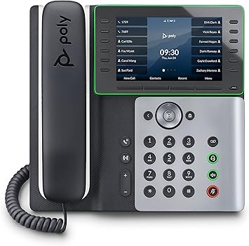 Poly Edge E500 IP Desk Phone (Plantronics + Polycom)– Designed for Hybrid Work – 12-line Keys for up to 48 Lines – Text-to-Speech and New Accessibility Options