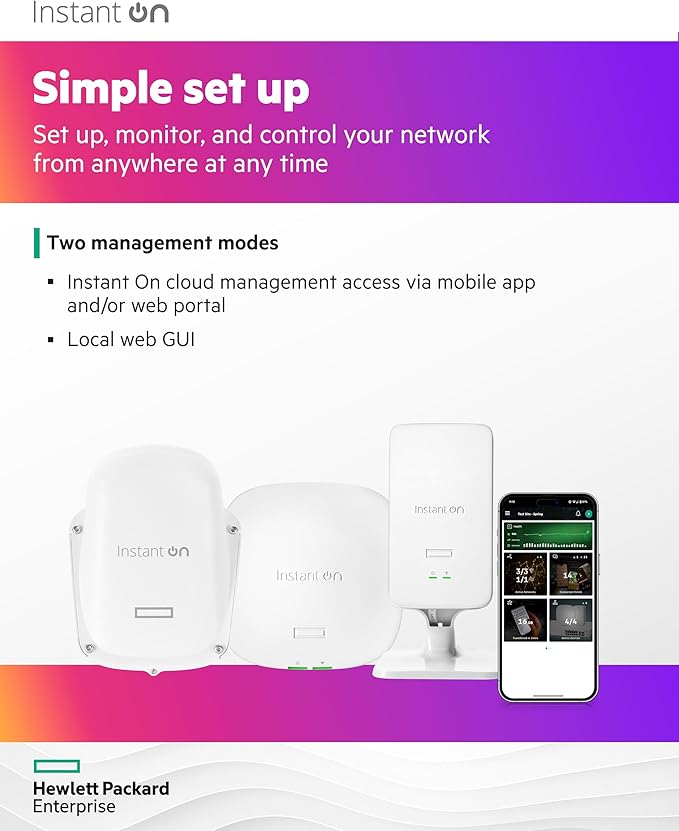 HPE Networking Instant On Access Point AP15 4x4 WiFi 5 Indoor Wireless Access Point | Power Source Not Included | US Model (R2X05A)