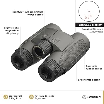 Leupold BX-4 Range HD TBR/W 10x42mm Range-Finding Binocular Shadow Gray (182883)