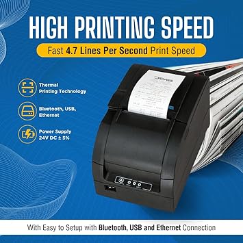 SNBC 132081 Model BTP-M300 Impact Receipt Printer with USB and Serial Interface, Black, Fast 4.7 Lines per Second Print Speed, Drop and Print Paper Loading, Stores and Prints Logo Images