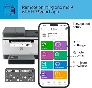 HP Laserjet Tank MFP 2604sdw Printer white 16.5 x 13.6 x 12.26