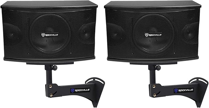 Rockville Pair KPS10 10" 1200w Speakers w/Wall Mounts for Restaurant/Bar/Cafe