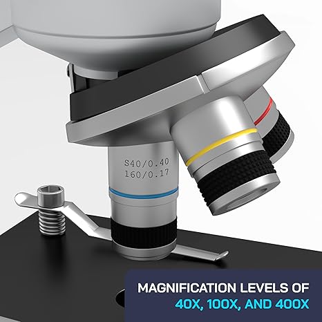 Lab Microscope for Students (OM118-M3) 40x to 400x Full-Size Monocular Compound Lenses | Beginner and Professional Use | High-Powered, Ultra-Clear Electronics