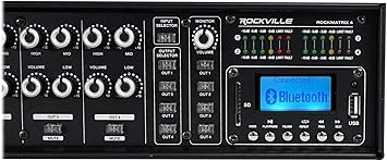 Rockville ROCK MATRIX 4 Zone 70 Volt Commercial Amplifier+Matrix Source Routing