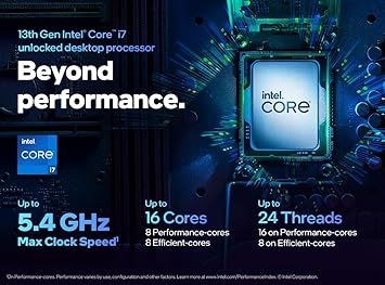 Intel Core i7-13700K Desktop Processor 16 cores (8 P-cores + 8 E-cores) 30M Cache, up to 5.4 GHz
