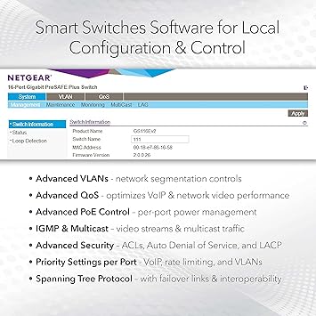 NETGEAR 10-Port Multi-Gigabit/10G Smart Managed Pro PoE Switch (MS510TXPP) - with 8 x PoE+ @ 180W, 1 x 10G SFP+, Desktop/Rackmount, and ProSAFE Lifetime Protection