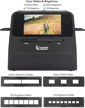 ClearClick 14 MP QuickConvert 2.0 Photo, Slide, and Negative Scanner - Scan 4x6 Photos & 35mm, 110, 126 Film