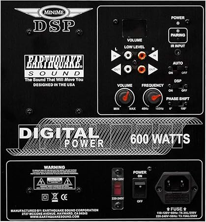 Earthquake Sound MiniMe DSP P-12 12-inch Powered Subwoofer with DSP Control and SLAPS Passive Radiator Technology, Black