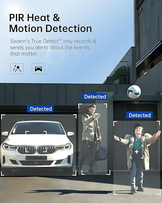 Swann Home DVR Security Camera System with 64GB HDD, 4 Channel 4 Camera, 1080p Full HD Video, Indoor or Outdoor Wired Surveillance CCTV, Heat Motion Detection, 4685