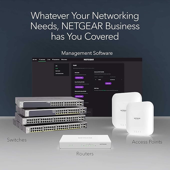 NETGEAR 48-Port Gigabit Ethernet Unmanaged PoE+ Switch (GS348PP) - with 24 x PoE+ @ 380W, Desktop/Rackmount, Sturdy Metal
