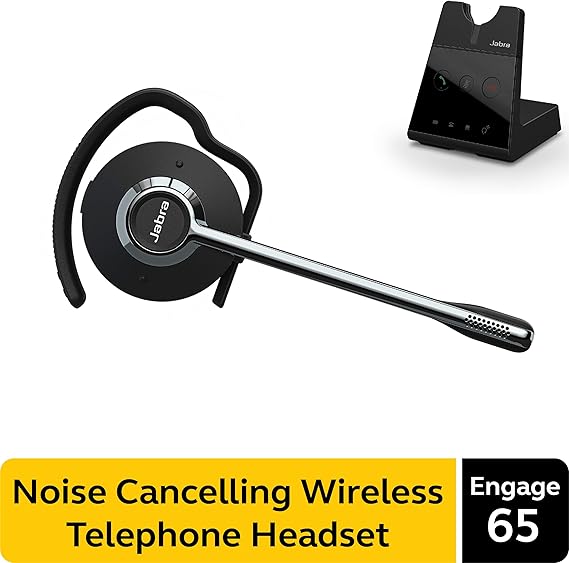 Jabra Engage 65 Wireless Headset, Convertible – Telephone Headset with Industry-Leading Wireless Performance, Advanced Noise-Cancelling Microphone, All Day Battery Life