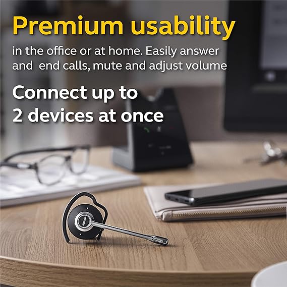 Jabra Engage 65 Wireless Headset, Convertible – Telephone Headset with Industry-Leading Wireless Performance, Advanced Noise-Cancelling Microphone, All Day Battery Life