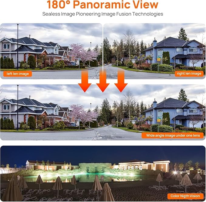 HIKVISION DS-2CD2387G2P-LSU/SL ColorVu 8MP Panoramic Turret IP Camera, 4mm Fixed Lens Indoor Outdoor