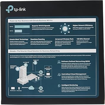 TP-Link Omada Business WiFi 6 AX5400 2.5G Ceiling Mount Access Point (EAP670) - Support Mesh, OFDMA, Seamless Roaming, HE160 & MU-MIMO, SDN Integrated, Cloud Access & Omada App, PoE+ Powered, White