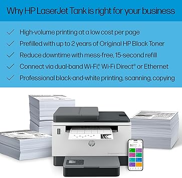 HP Laserjet Tank MFP 2604sdw Printer white 16.5 x 13.6 x 12.26